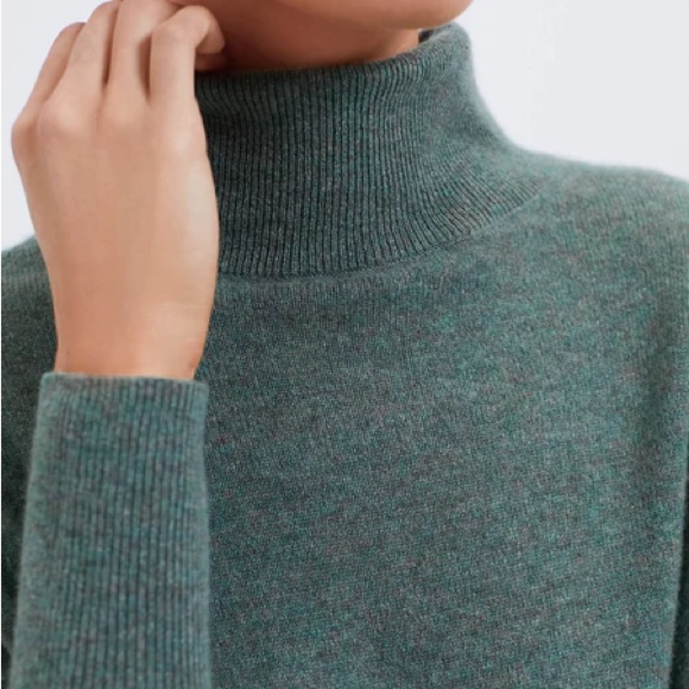 NWT Tuckernuck' Gray Cashmere Turtleneck Sweater - Picture 4 of 9